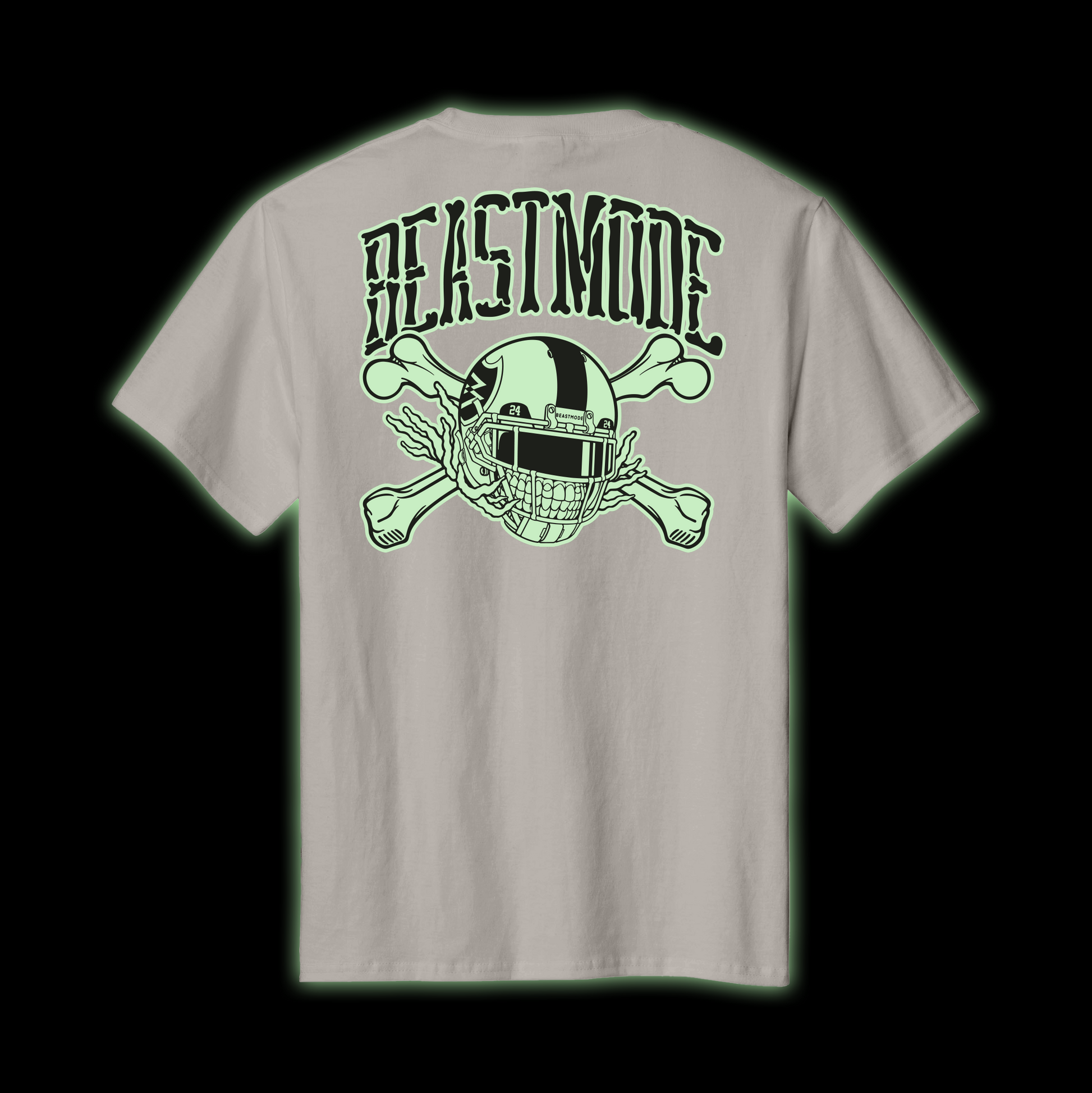 Beastmode Glow Skeleton Tee (Silver) Back