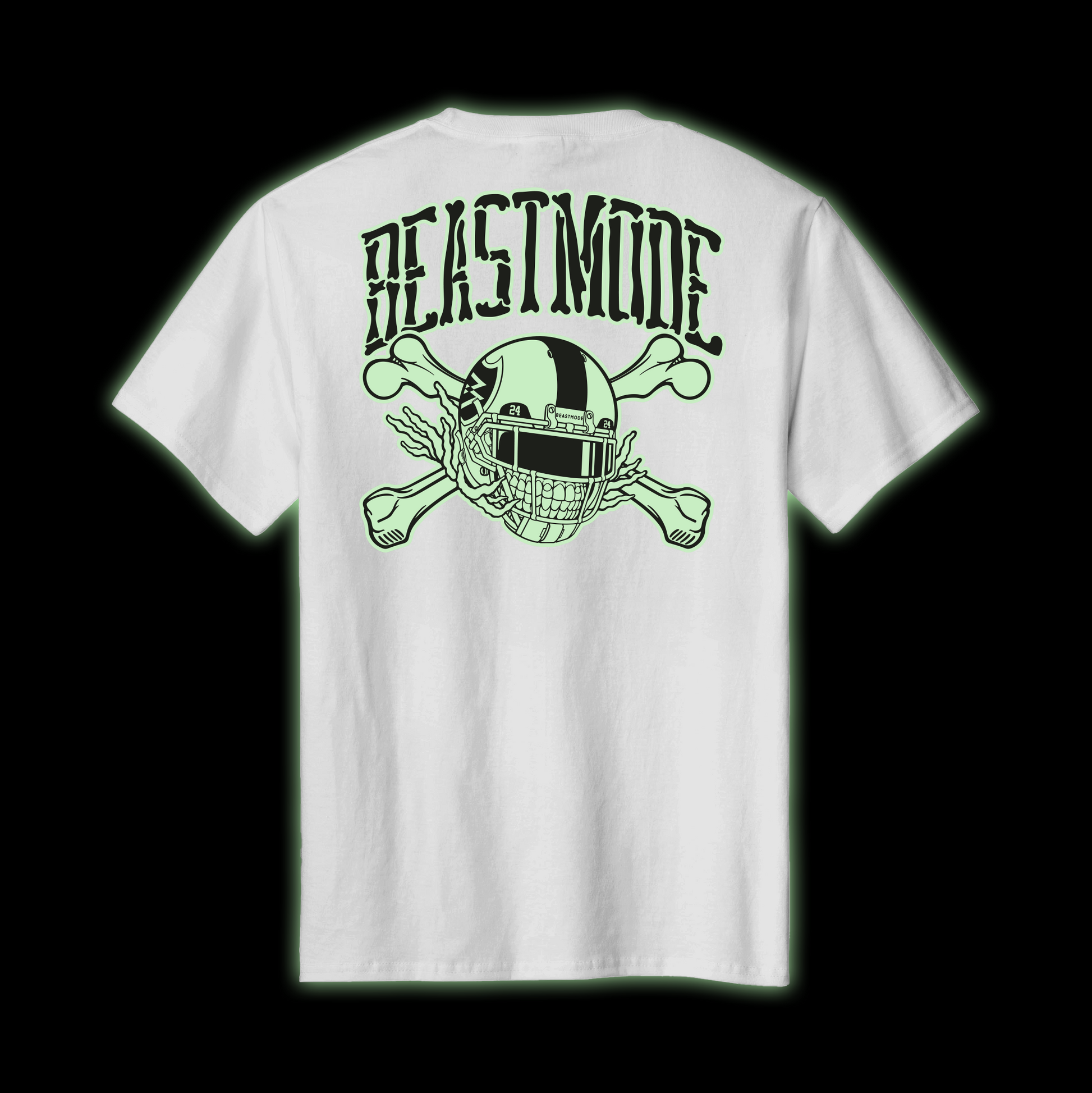 Beastmode Glow Skeleton Tee (White) Back
