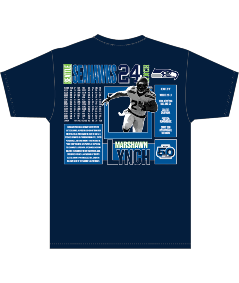 Mitchell & Ness Marshawn Lynch Seahawks Legendary Collage Stats Tee