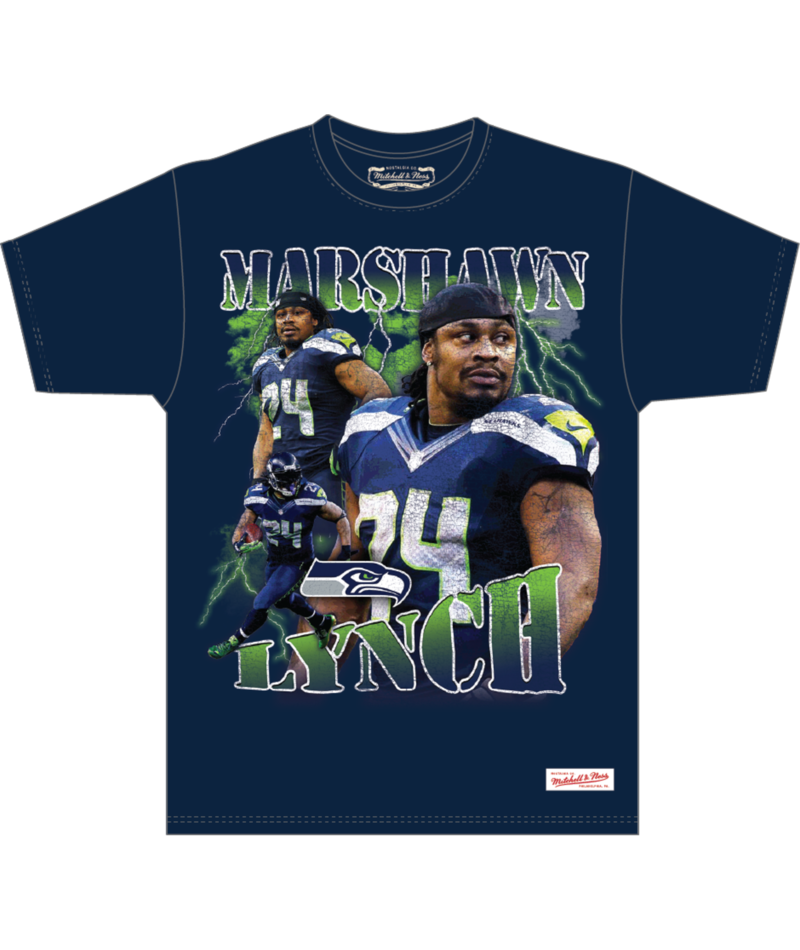 Mitchell & Ness Marshawn Lynch Seahawks Legendary Collage Stats Tee
