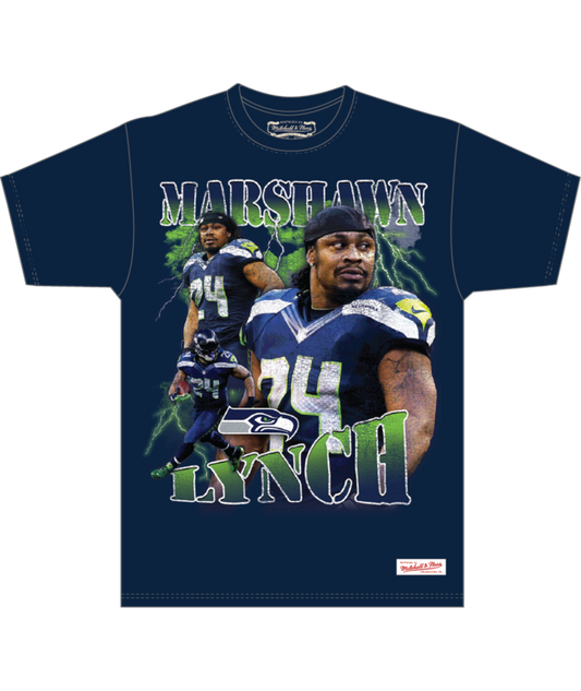 Mitchell & Ness Marshawn Lynch Seahawks Legendary Collage Stats Tee