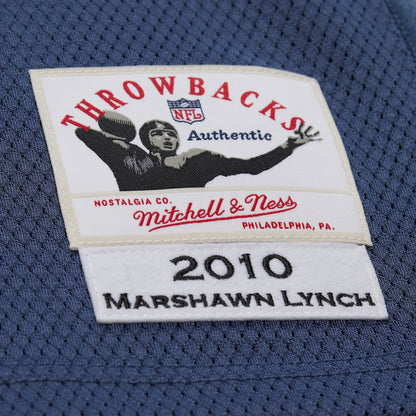 Mitchell & Ness Marshawn Lynch Seattle Seahawks 2010 Blue Authentic Jersey Label